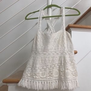 Nanette Lepore white lace top size 10